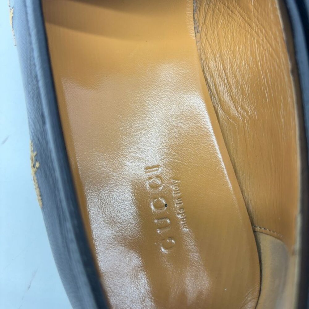 Gucci Jordaan Bee & Star Embroidered Leather Loafers - Picture 5 of 7
